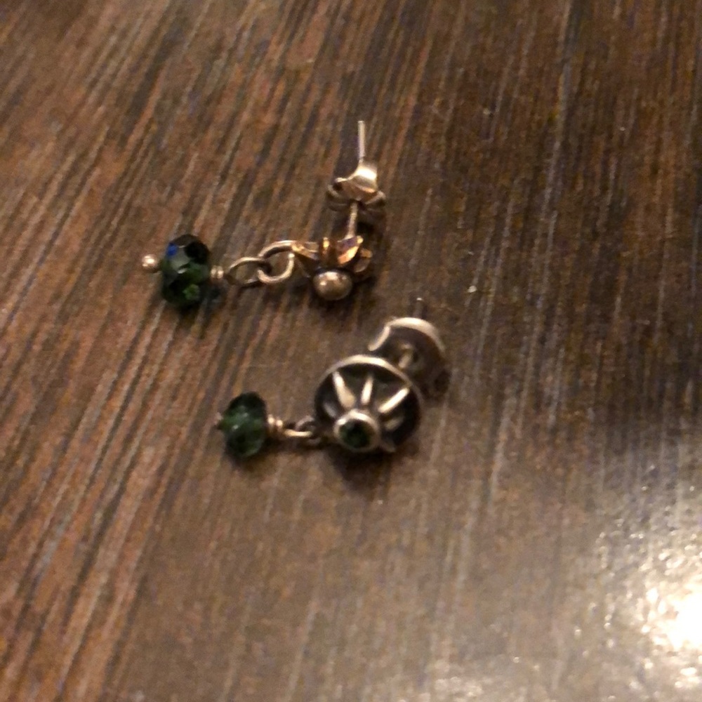 Semi precious stone sterling silver drop earrings